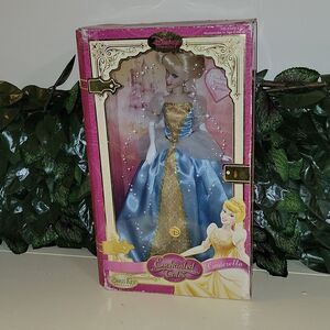 Disney Princess Enchanted Tales 2007 Brass Key Porcelain Doll New Cinderella 16"